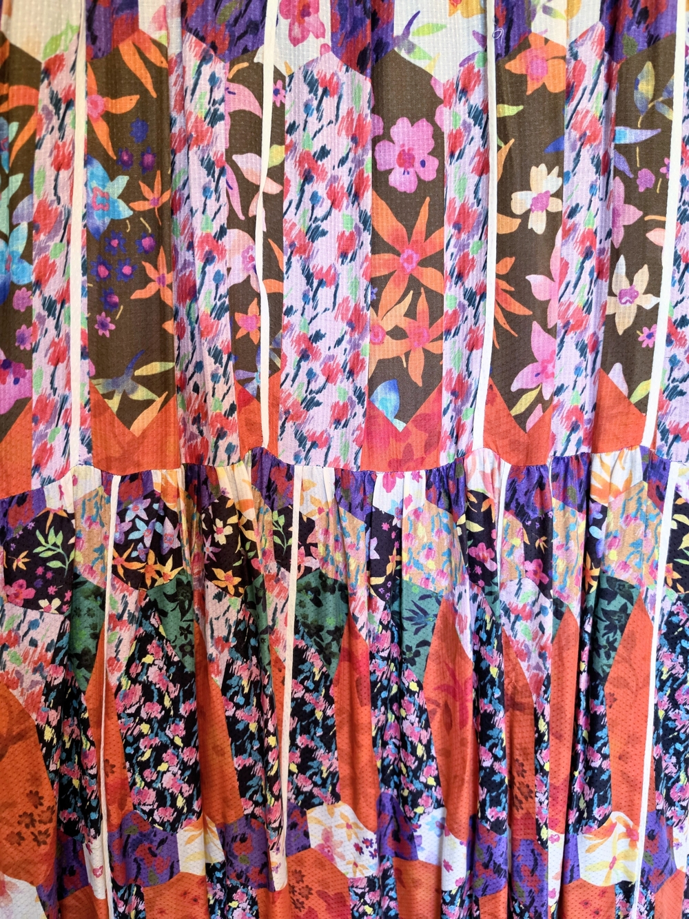 Anthropologie Multicolor Floral Patchwork Maxi Dress in Red - Picture 7 of 11
